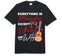 Hawaiian Ukulele Uke Wine Everything in Moderation Except Comfort Colors Adult Heavyweight T-Shirt