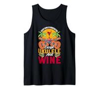 Hawaiian Ukulele Uke Wine Everything in Moderation Except Tank Top