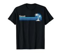 Hawaiian Vintage 80s Palm Trees Sunset Design Value Graphic T-Shirt, Men, Black, M