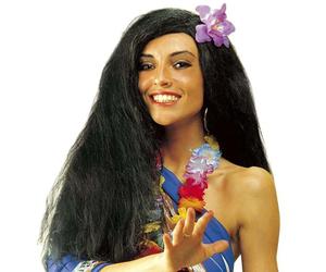 Hawaiian w/ Flower Wig for Fancy Dress Costumes & Outfits Accessory