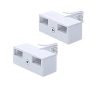 HAWAKA 2 Way BT Socket Splitter, Telephone Socket Adapter for UK Landline- Connect 2 Phones or a Phone & Broadband Modem to One BT Line