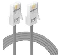 HAWAKA BT Telephone Cable, Male to Male Telephone Wire, BT Socket to Modem, Fax Machine, 6P4C Plug Landline Phones Cable for Home & Office (Grey, 2M-2PC)