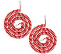 HAWAKA RJ9 (4P4C) Coiled Telephone Cable for Landline Telephone Home Office Telephone Connection