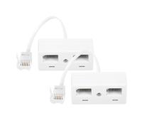 HAWAKA Telephone Splitter 2 Way BT Phone Socket Adapter RJ11 BT Plug Male to 2 Female Double Phone Socket Adapter Standard Telephone Distributor