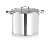 HaWare 14.1L Cooking Pot, Large Tri-Ply Bottom Stainless Steel Stock Pot with Visible Lid, 28cm Stockpot for Pasta/Meat/Soup, Suit for Induction/Electric/Gas/Ceramic, Healthy & Easy Clean