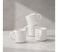 HaWare 14OZ Coffee Mugs Set of 4, Stoneware Coffee Cups with Handle, Latte Mug for Man, Woman, Dad, Mom, Modern Tea Mugs for Latte/Cappuccino/Cocoa/Milk, Dishwasher& Microwave Safe, Speckled White