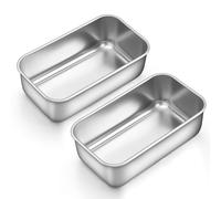 HaWare 1lb Loaf Tin Set of 2, Stainless Steel Mini Bread Pan for Baking Banana Bread/Cake/Loaves/Lasagna, 16 x 9.1 x 5cm, Healthy & Durable, Oven & Dishwasher Safe