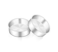 HaWare 5 Inch Cake Tin, Stainless Steel Round Baking Pan Set of 2, Birthday Wedding Layer Cake Tin for Baking Roasting Serving, Healthy & Non-Toxic, Mirror Polished & Dishwasher Safe (13cm)