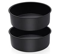 HaWare 8 inch Cake Tin Set of 2, 7.5cm Deep Stainless Steel Non-Stick Cake Pan for Baking Roasting Serving, Birthday Wedding Layer Round Baking Tins, Healthy & Non-Toxic, Rust Resistant (20cm, Black)