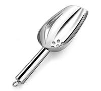 HaWare 8 Ounce Metal Ice Scoops, Stainless Steel Food Scoops with Drain Holes For Ice Maker Freezer Kitchen Bar, Utility Scooper For Candy Coffee Bean Cereal Popcorn, Heavy Duty & Dishwasher Safe