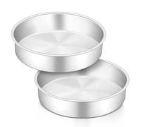 HaWare 9 inch Cake Tin Set of 2, Stainless Steel Round Cake Pan for Baking Roasting Serving, Layer Cake Tin for Birthday Wedding, Healthy & Non-Toxic, Mirror Polished & Dishwasher Safe (23cm)