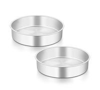 HaWare Cake Tin Set of 2, 7 inch Stainless Steel Round Cake Pan for Baking Roasting Serving, Layer Cake Tin for Birthday Wedding, Healthy & Non-Toxic, Mirror Polished & Dishwasher Safe (18cm)