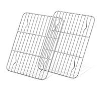 HaWare Cooling Rack Set of 2, Mini Stainless Steel Wire Grill Rack for Baking Roasting Drying, 22.2 x 15.9 x 1.5cm, Fit Small Oven Tray for Cake/Meat/Bread, Healthy & Dishwasher Safe
