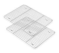 HaWare Cooling Rack Set of 2, Stainless Steel Thick Wire Rack for Roasting Grilling Drying, 38.7 x 28.3 x 1.5cm, Baking Large Oven Tray Rack for Cake/Meat/Pizza, Heavy Duty & Dishwasher Safe