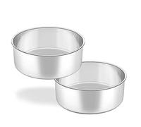 HaWare Deep Cake Tin, 8 Inch Stainless Steel Round Baking Pan Set of 2, Birthday Wedding Deep Layer Cake Tin for Baking Roasting Serving, Healthy & Non-Toxic, Mirror Polished & Dishwasher Safe (20cm)