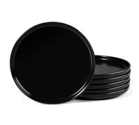HaWare Dinner Plates Set of 6, 10.8 inch Stoneware Dinnerware Plates for Home Restaurant, Elegant Matte Glaze Round Ceramic Plate, Chip and Scratch Resistant, Microwave & Dishwasher Safe, Matte Black