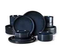HaWare Dinner Set, 18 PCS Stoneware Plates and Bowls Set, Nebulas Blue