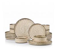 HaWare Dinner Set, 18 Piece Dinnerware Plates and Bowls, Sandy Beige