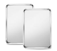 HaWare Extra Large Baking Tray, Stainless Steel Oven Tray Set of 2-50 x 35 x 2.5cm, Cookie Sheet Pan for Baking Cooking Serving, Healthy & Non Toxic, Easy Clean & Dishwasher Safe