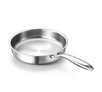 HaWare Frying Pan, Uncoated Induction Skillet Egg Pan for Cooking, 26cm | Tir-Ply Stainless Steel, Healthy, Compatibility for All Stovetops, Ergonomic Stay-Cool Handle, Dishwasher/Oven Safe
