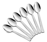 HaWare Hammered 12-Pieces Teaspoons, Stainless Steel 6.7 Small Spoons, Classic Elegant Design, Mirror Polished, Dishwasher Safe