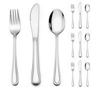 HaWare Kids Cutlery Set, 12 Piece Stainless Steel Children Toddler Flatware, Small Safe Silverware Include 4 Knives, 4 Forks, 4 Spoons, Cute Adult-Look& Mirror Finish, Dishwasher Safe