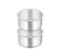 HaWare Mini Cake Tin Set of 2, 4 inch Stainless Steel Round Baking Pan, Birthday Wedding Layer Cake Tin for Baking Roasting Serving, Healthy & Non-Toxic, Mirror Polished & Dishwasher Safe (10cm)
