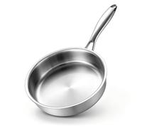 HaWare Small Frying Pan, Uncoated Induction Skillet Egg Pan, 20cm | Tir-Ply Stainless Steel, Healthy, Compatibility for All Stovetops, Ergonomic Stay-Cool Handle, Dishwasher/Oven Safe