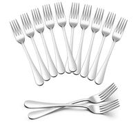 HaWare Stainless Steel Table Forks Set of 12, 20 cm Elegant & Timeless Large Dining Forks for Home, Restaurant, Hotel, Highly Polished & Smooth Edges, Dishwasher Safe - Round Handle