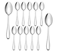 HaWare Teaspoons Set, 12 Pcs Small Stainless Steel Dessert Coffee Spoons for Cake/Tea/Yogurt, Silver& Mirror Polished, Dishwasher Safe (13.5cm)