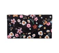 HAWEE Card Wallet for Women Envelope Style, Ultra Slim Credit Card Case with Zip Coin Pocket, 2 ID Windows, 8 Slots, Colorful Flower, One Size, Card Wallet Envelope Style