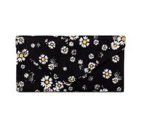 HAWEE Card Wallet for Women Envelope Style, Ultra Slim Credit Card Case with Zip Coin Pocket, 2 ID Windows, 8 Slots, Black Daisy, One Size, Card Wallet Envelope Style