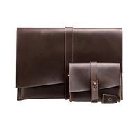 HAWEEL Universal Genuine Leather Business Power Adapter Laptop Tablet Bag with Cable Winder, For 13.3 inch and Below Macbook, Samsung, Lenovo, Sony, DELL Alienware, CHUWI, ASUS, HP(Coffee) Laptop Hand