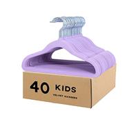 haweeli Velvet Clothes Hangers for Baby, Toddler and Children's Clothes and Coats Purple (29.5 cm, Set of 40)