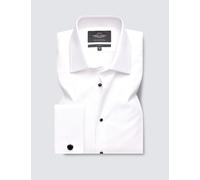 Hawes & Curtis male Classic Fit Easy Iron Pure Cotton Textured Dinner Shirt - 17.5/36 - White, White