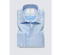 Hawes & Curtis male Fitted Slim Non Iron Pure Cotton Twill Shirt - 15.5/34 - Blue, Blue,White