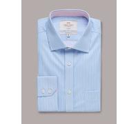 Hawes & Curtis male Non-Iron Pure Cotton Striped Shirt - 1736 - Blue Mix, Blue Mix