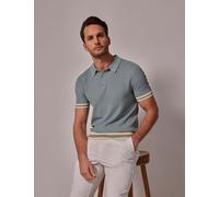 Hawes & Curtis male Pure Cotton Textured Polo Shirt - M - Teal, Navy,Teal