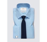 Hawes & Curtis male Slim Fit Non Iron Pure Cotton Gingham Shirt - 16.534 - Blue Mix, Blue Mix