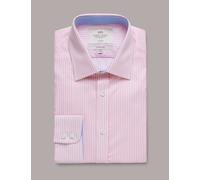 Hawes & Curtis male Slim Fit Non Iron Pure Cotton Striped Shirt - 1636 - Pink Mix, Pink Mix,Blue Mix