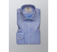 Hawes & Curtis male Slim Fit Non Iron Pure Cotton Twill Shirt - 15.534 - Blue, Blue,White