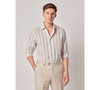 Hawes & Curtis male Slim Fit Pure Linen Striped Shirt - Natural Mix, Natural Mix