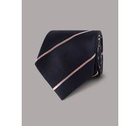 Hawes & Curtis Men's Striped Pure Silk Tie - Navy Mix, Navy Mix,Burgundy Mix,Pink Mix