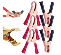 Hawfund Crocodile Clips Jump Leads Heavy duty for Car Battery,6PCS 50A 80mm Alligator Clips for Automotive Use, Red and Black Color Coding for Easy Connection