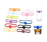 Hawfund Pack of 12 Silicone Wine Glass Markers: Reusable, Writable Glass Markers for Parties, Wine Glasses, Cocktail Glasses, Bottles & Thermos Cups - Dishwasher Safe, Non-Slip