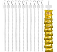 HawHawToys 12 Pack Station Hanging Merchandise Strips with S Hooks, 12 Stations Plastic Display Strpis for Retail Display with Label Header