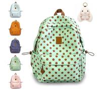Hawiat Polka Dot Backpack, Y2K Backpack with Front Pocket, Lightweight Daypack for Travel & Daily Use (Green)