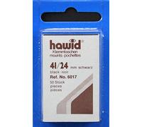 Hawid Stamp Mounts - 41 x 24mm - Black (50 per pack)