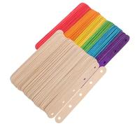 HAWILLOSCH 100PCS DIY Wood Craft Sticks Colored Natural Popsicle Craft Sticks for Creative Projects Smooth Surface for Classroom Parties and Group Activities
