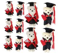 HAWILLOSCH 10pcs Mini Graduation Bear DIY Bouquet Decorations Standing Cute Graduate Bears for Graduation Party Easy to Use Craft Materials